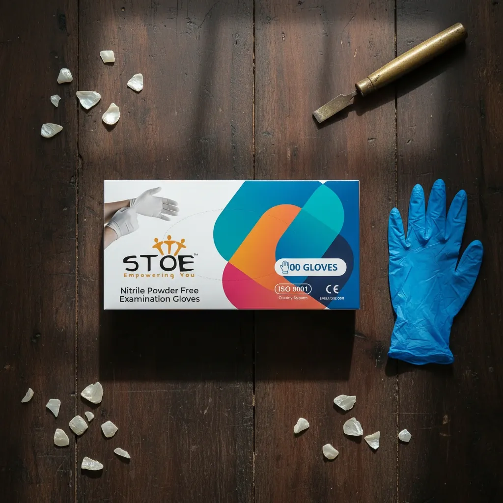 Nitrile Examination Gloves (Powder Free), 7.5-8gm, Blue/V Blue/ Green (100 Pcs)